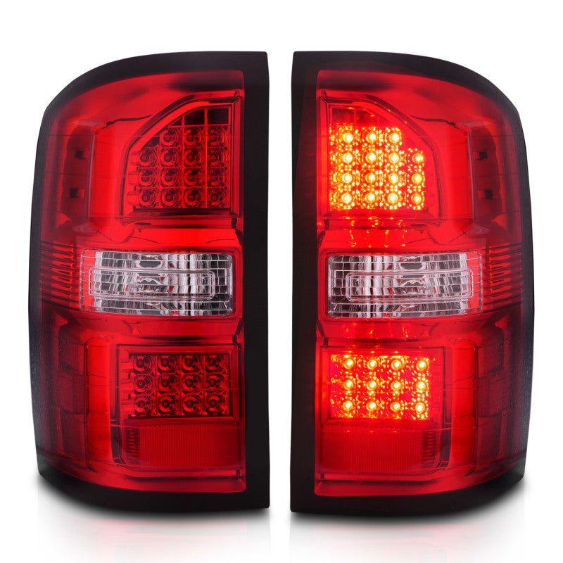 ANZO 2014-2018 GMC Sierra LED Tail Lights Black Housing Red/Clear Lens-Tail Lights-ANZO-ANZ311399-SMINKpower Performance Parts