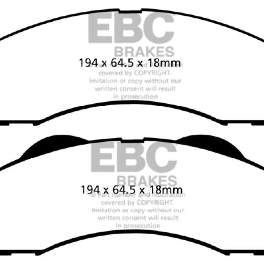 EBC 15+ Ford Expedition 3.5 Twin Turbo 2WD Yellowstuff Front Brake Pads-Brake Pads - Performance-EBC-EBCDP41855R-SMINKpower Performance Parts