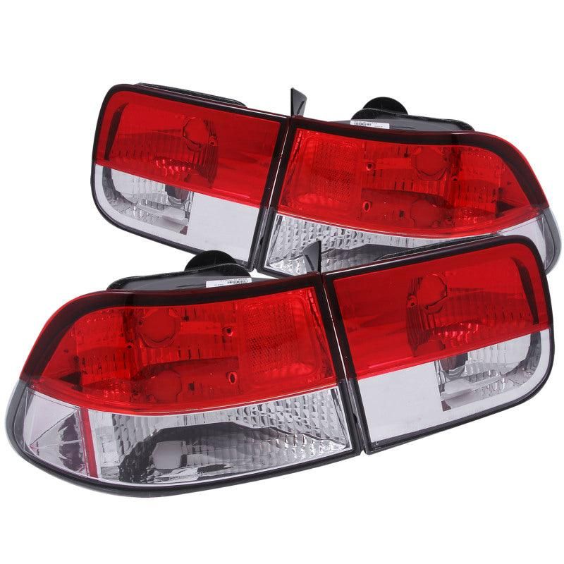 ANZO 1996-2000 Honda Civic Taillights Red/Clear - SMINKpower Performance Parts ANZ221222 ANZO