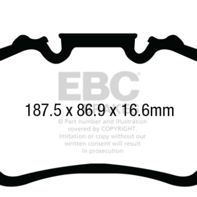 EBC 13-15 Porsche 911 (991) (Cast Iron Rotor only) 3.8 GT3 Yellowstuff Rear Brake Pads-Brake Pads - Performance-EBC-EBCDP42207R-SMINKpower Performance Parts