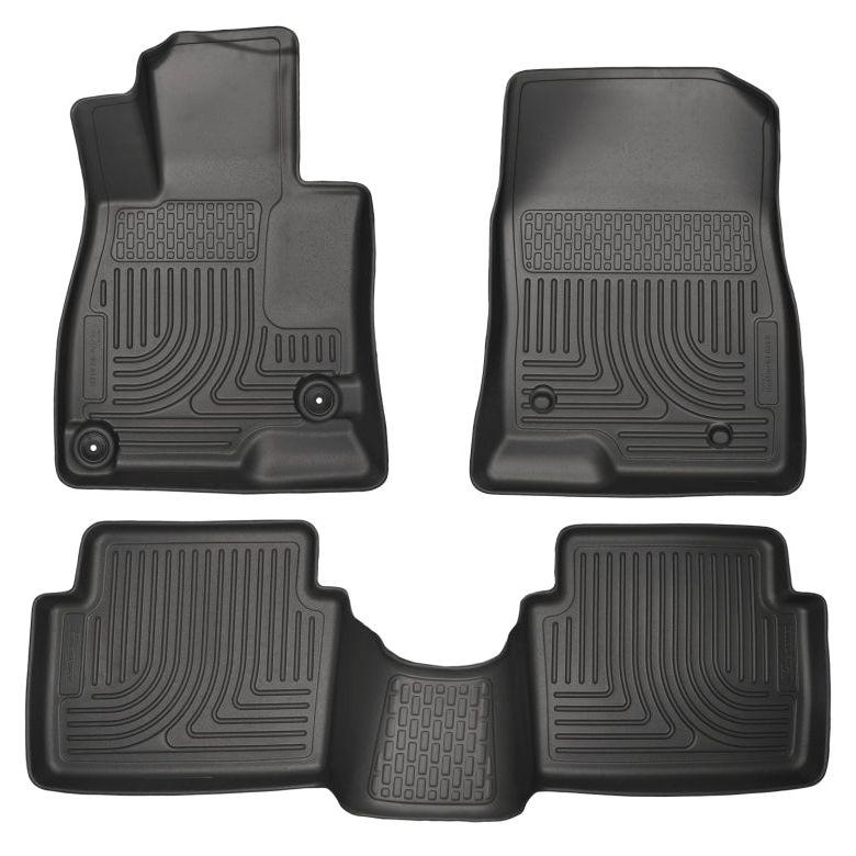 Husky Liners WeatherBeater 14 Mazda 3 Hatch&Sedan Front & Second Row Black Floor Liners-Floor Mats - Rubber-Husky Liners-HSL98651-SMINKpower Performance Parts