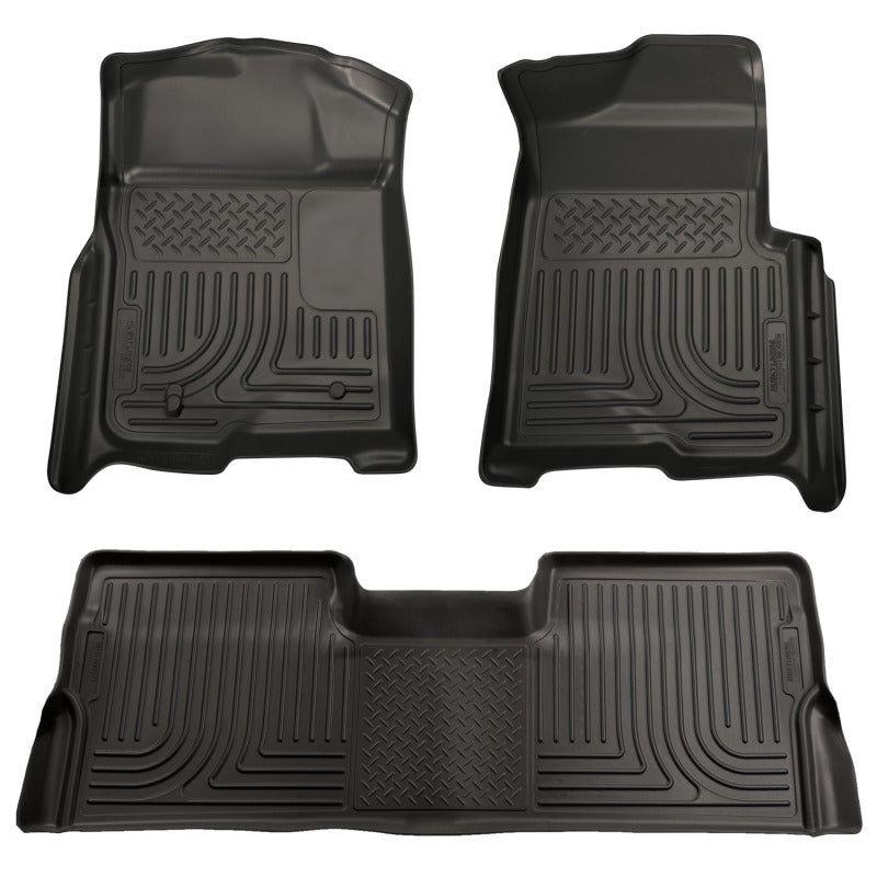 Husky Liners 09-12 Ford F-150 Super Crew Cab WeatherBeater Combo Black Floor Liners-Floor Mats - Rubber-Husky Liners-HSL98331-SMINKpower Performance Parts