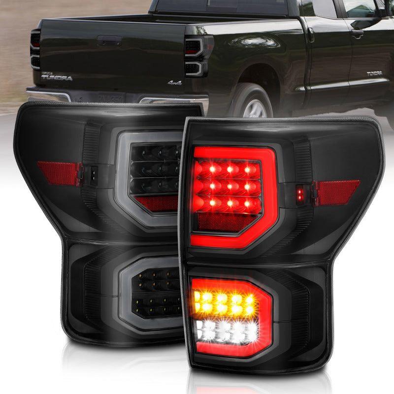 ANZO 2007-2013 Toyota Tundra LED Taillights Plank Style Black w/Smoke Lens-Tail Lights-ANZO-ANZ311337-SMINKpower Performance Parts