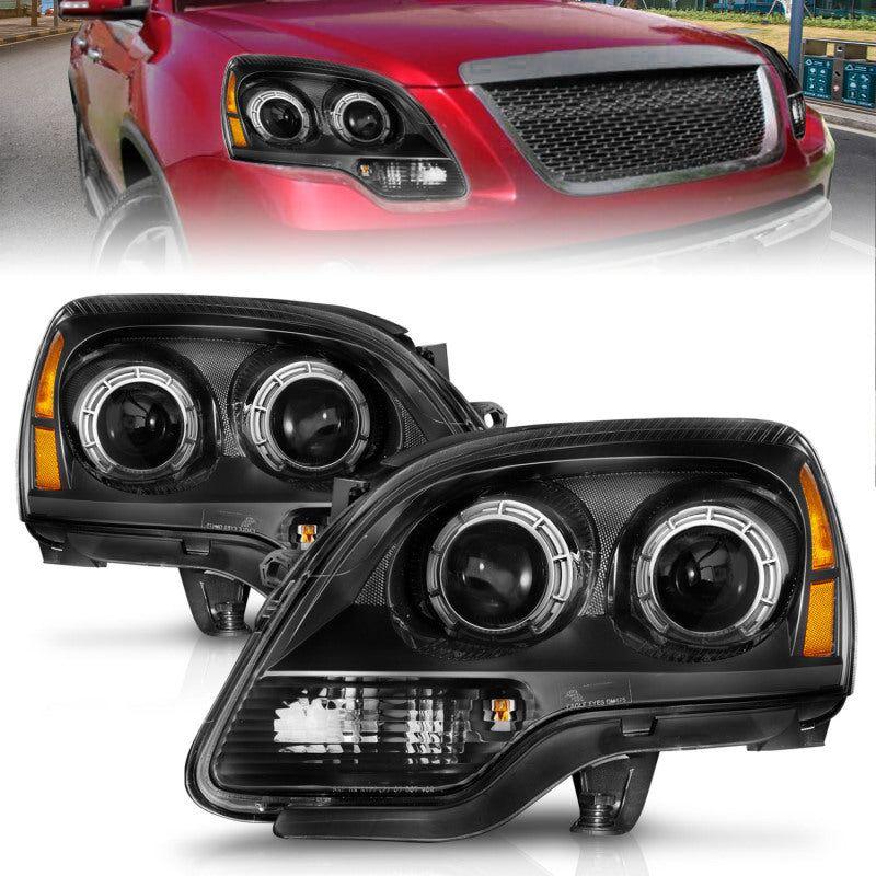 Anzo 99-17 GMC Sierra/Denali Headlights Chrome Amber (w/C Light Bars)-Headlights-ANZO-ANZ111523-SMINKpower Performance Parts