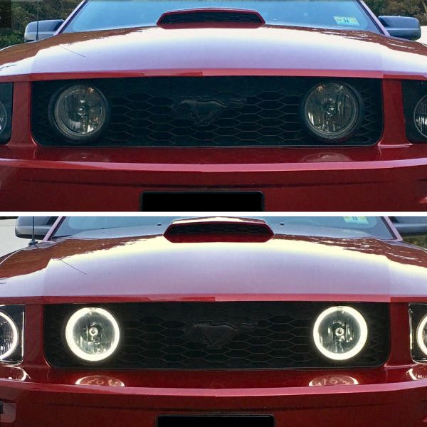 Raxiom 05-09 Ford Mustang GT V6 Axial Series CCFL Halo Projector Headlight- Blk Housing (Smkd Lens) - SMINKpower Performance Parts RAX49121 Raxiom