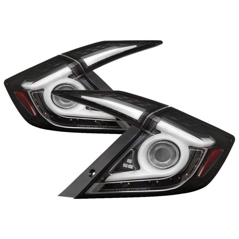 Spyder 16-19 Honda Civic 4 Door Light Bar LED Tail Lights - Black - ALT-YD-HC164D-LB-BK-Tail Lights-SPYDER-SPY5086051-SMINKpower Performance Parts