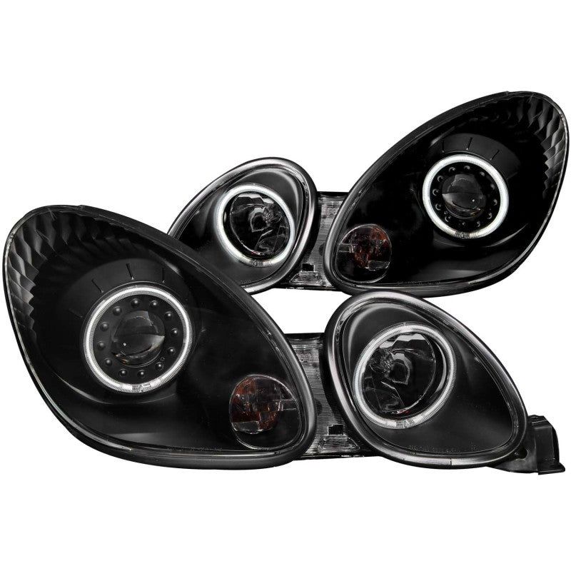 ANZO 1998-2005 Lexus Gs300 Projector Headlights w/ Halo Black-Headlights-ANZO-ANZ121144-SMINKpower Performance Parts