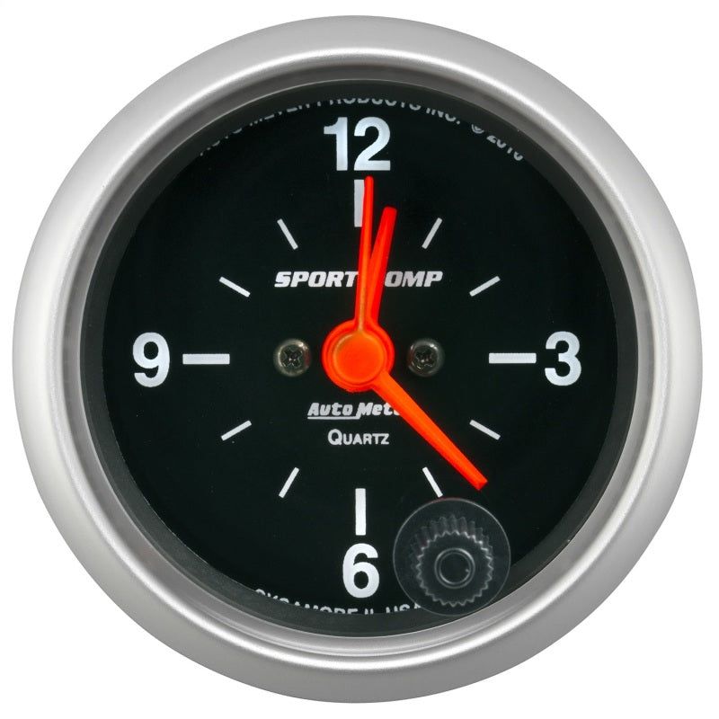 Autometer Sport-Comp 2-1/16in. 12 Hour Analog Clock Gauge-Gauges-AutoMeter-ATM3385-SMINKpower Performance Parts