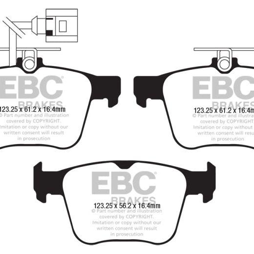 EBC 2018 Audi TT Quattro Yellowstuff Rear Brake Pads-Brake Pads - Performance-EBC-EBCDP42295R-SMINKpower Performance Parts