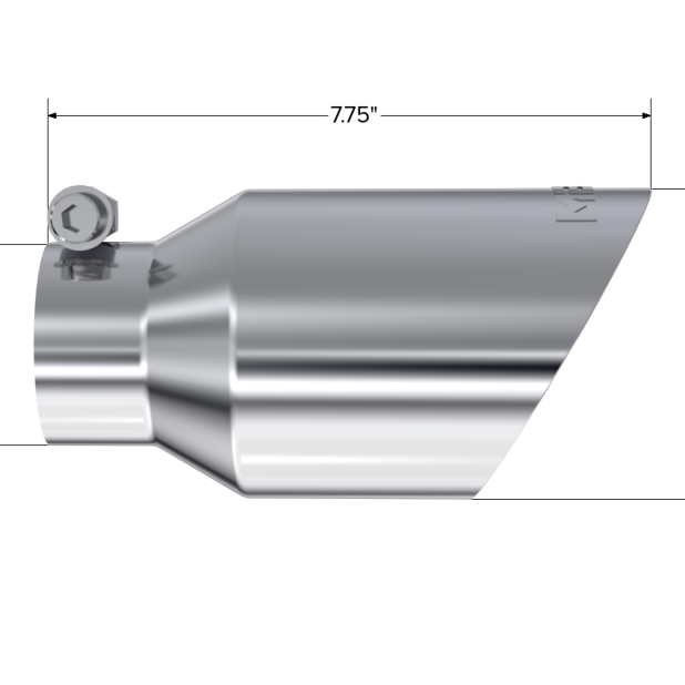 MBRP Universal Tip 4in O.D. Dual Wall Angled 2.5in inlet 8in length T304-Steel Tubing-MBRP-MBRPT5123-SMINKpower Performance Parts