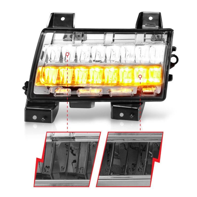 ANZO 2018-2021 Jeep Wrangler LED Side Markers Chrome Housing Clear Lens w/ Sequential Signal - SMINKpower Performance Parts ANZ511086 ANZO