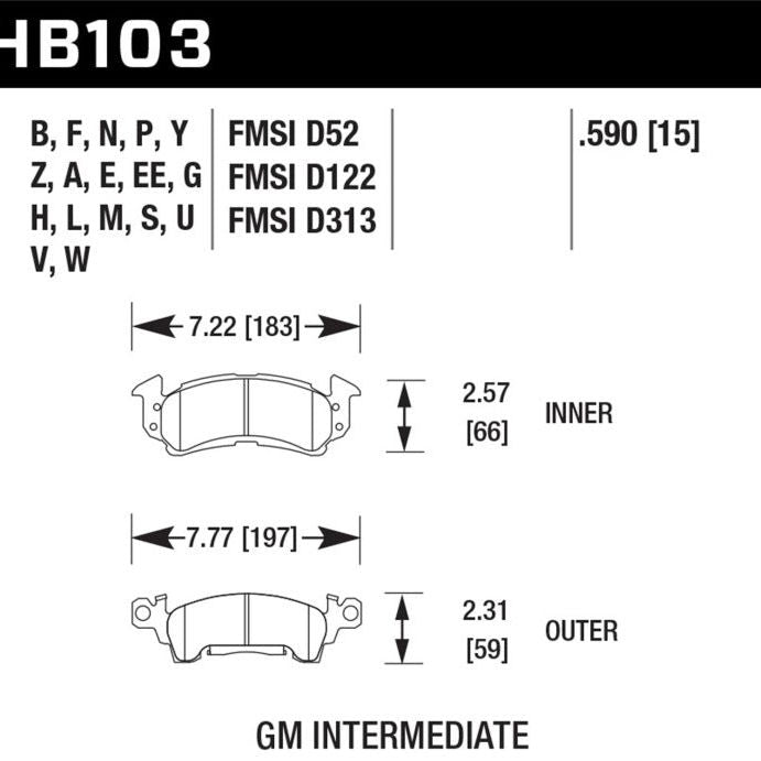 Hawk HP+ Street Brake Pads - SMINKpower Performance Parts HAWKHB103N.590 Hawk Performance