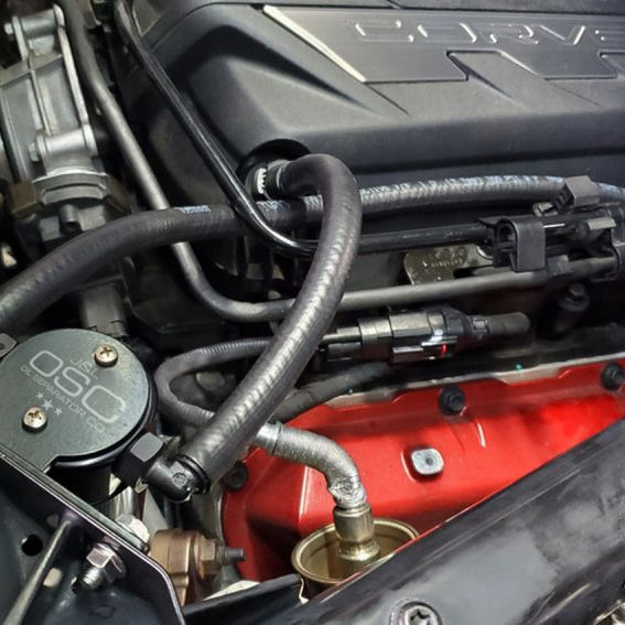 J&L 20-23 Chevrolet Corvette 6.2L LT2 Targa Top Passenger Side Oil Separator 3.0 - Black Anodize-Oil Separators-J&L-JLT3088P-B-SMINKpower Performance Parts