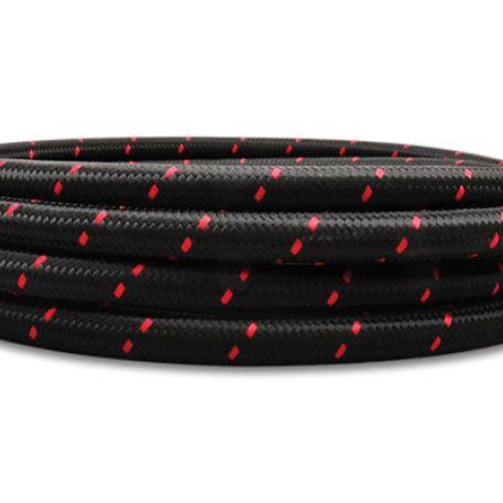 Vibrant -8 AN Two-Tone Black/Red Nylon Braided Flex Hose (5 foot roll) - SMINKpower Performance Parts VIB11988R Vibrant