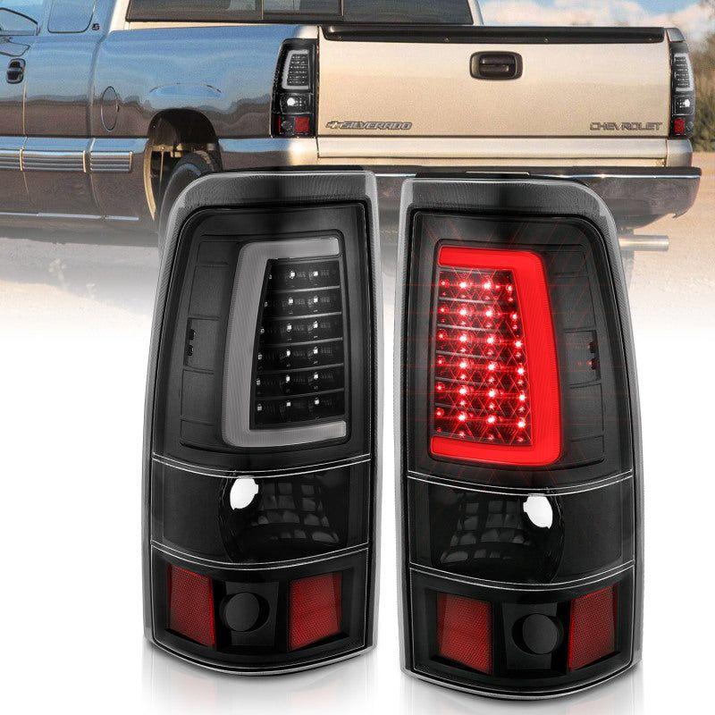 ANZO 2003-2006 Chevy Silverado 1500 LED Taillights Plank Style Black w/Clear Lens-Tail Lights-ANZO-ANZ311333-SMINKpower Performance Parts