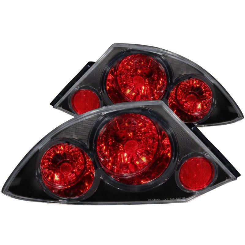 ANZO 2000-2005 Mitsubishi Eclipse Taillights Black-Tail Lights-ANZO-ANZ221081-SMINKpower Performance Parts