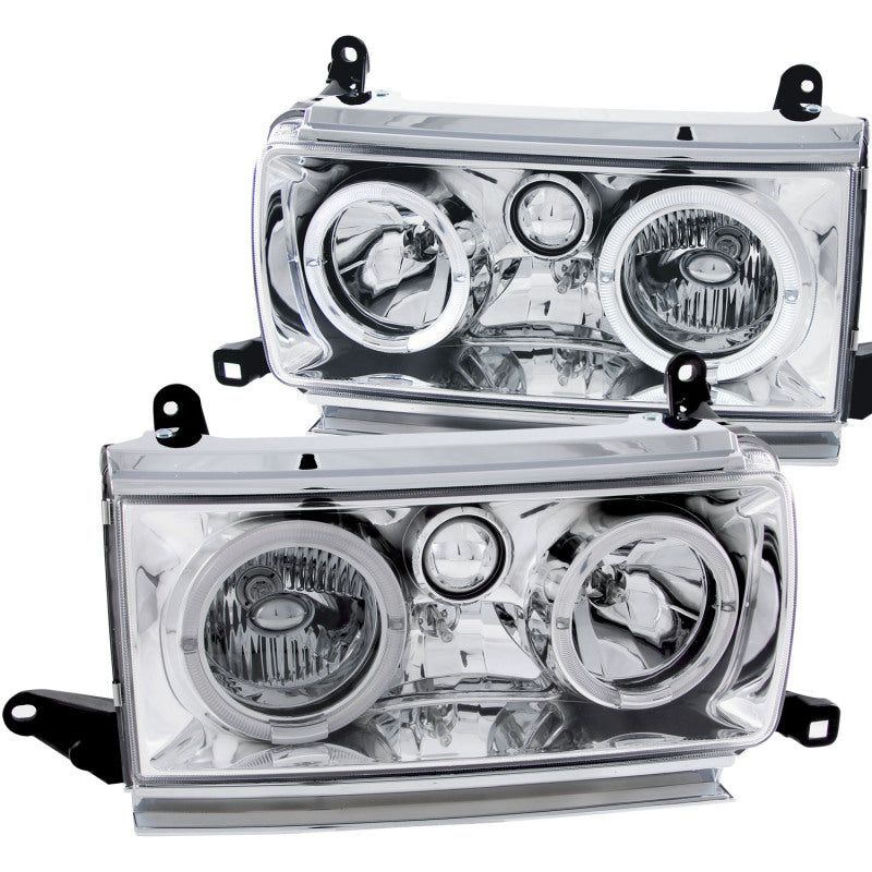 ANZO 1991-1994 Toyota Land Cruiser Crystal Headlights w/ Halo Chrome-Headlights-ANZO-ANZ111092-SMINKpower Performance Parts