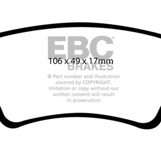 EBC 11+ Volvo S60 2.5 Turbo T5 (300mm Front Rotors) Redstuff Rear Brake Pads-Brake Pads - Performance-EBC-EBCDP31934C-SMINKpower Performance Parts