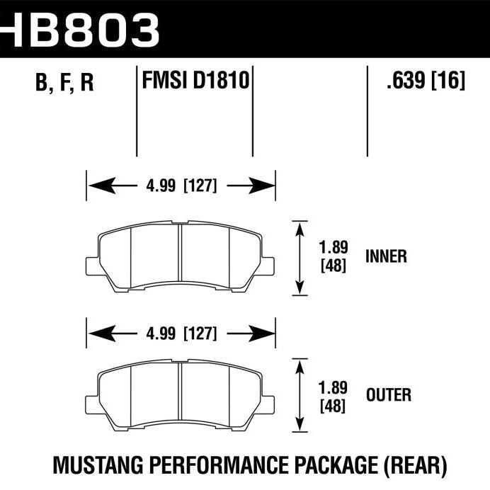 Hawk 15-17 Ford Mustang Performance DTC-60 Rear Brake Pads - SMINKpower Performance Parts HAWKHB803G.639 Hawk Performance