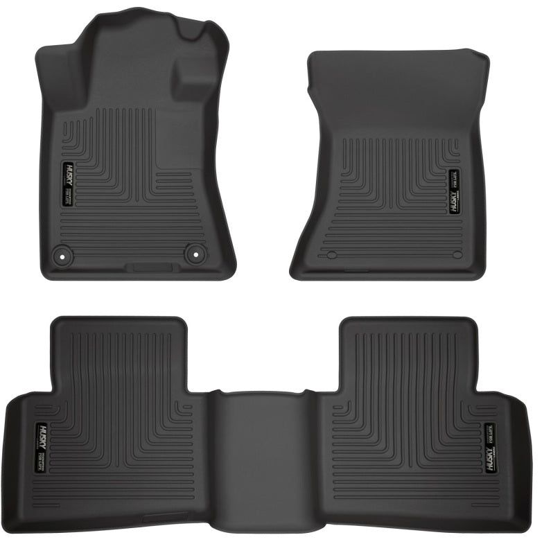 Husky Liners 19-23 Nissan Altima WeatherBeater Black Front & Second Seat Floor Liner-Floor Mats - Rubber-Husky Liners-HSL99381-SMINKpower Performance Parts