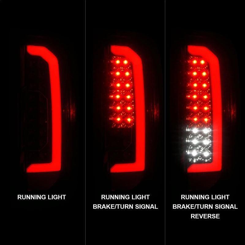 ANZO 15-21 GMC Canyon Full LED Tail Lights w/ Red Lightbar Black Housing Smoke Lens - SMINKpower Performance Parts ANZ311435 ANZO