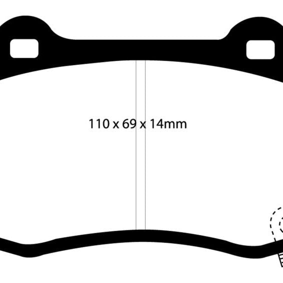 EBC 15+ Cadillac CTS 3.6 Twin Turbo Yellowstuff Rear Brake Pads-Brake Pads - Performance-EBC-EBCDP41788R-SMINKpower Performance Parts