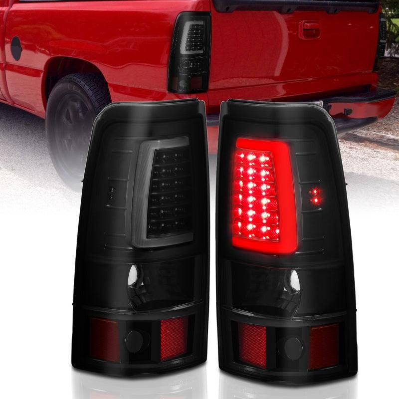 ANZO 1999-2002 Chevy Silverado 1500 LED Taillights Plank Style Black w/Smoke Lens - SMINKpower Performance Parts ANZ311331 ANZO