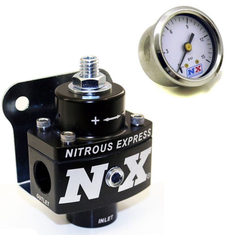 Nitrous Express Fuel Pressure Regulator Non Bypass w/Fuel Pressure Gauge-Fuel Pressure Regulators-Nitrous Express-NEX15952-SMINKpower Performance Parts