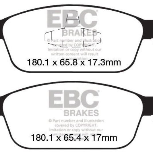 EBC 12+ Ford Focus 2.0 Turbo ST Greenstuff Front Brake Pads-Brake Pads - Performance-EBC-EBCDP22145-SMINKpower Performance Parts