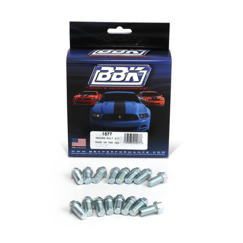 BBK Ford SBF 302 351W Exhaust Header Bolt Kit - 3/8-16 0.75in (16)-Bolts-BBK-BBK1577-SMINKpower Performance Parts