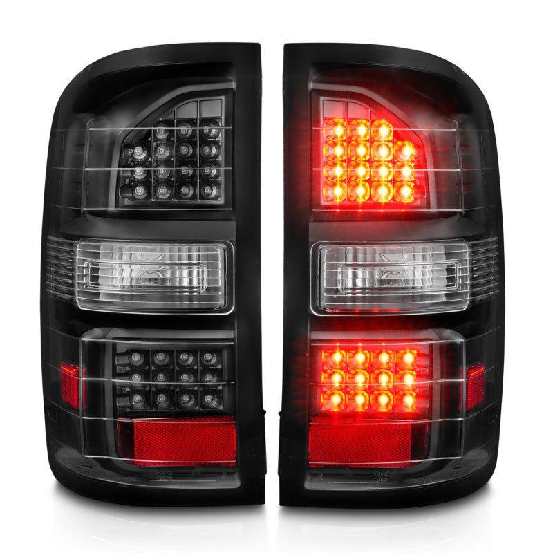 ANZO 2014-2018 GMC Sierra LED Tail Lights Black Housing Clear Lens-Tail Lights-ANZO-ANZ311397-SMINKpower Performance Parts