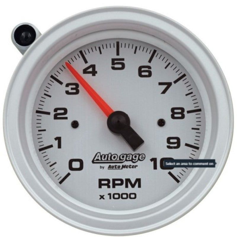 AutoMeter Tachometer Gauge 10K RPM 3 3/4in Pedestal w/Ext. Shift-Light - Silver Dial/Black Case-Performance Monitors-AutoMeter-ATM233909-SMINKpower Performance Parts