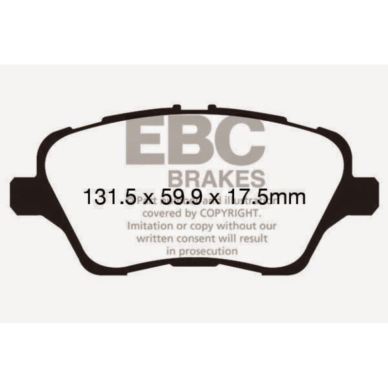 EBC 13+ Ford Fiesta 1.6 Turbo ST Greenstuff Front Brake Pads-Brake Pads - Performance-EBC-EBCDP22149-SMINKpower Performance Parts