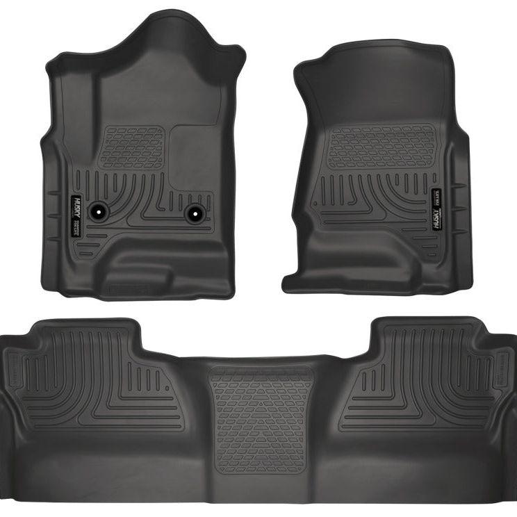 Husky Liners 14 Chevrolet Silverado/GMC Sierra WeatherBeater Black Front & 2nd Seat Floor Liners-Floor Mats - Rubber-Husky Liners-HSL98231-SMINKpower Performance Parts