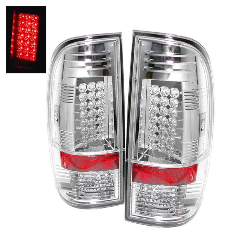 Spyder Ford Super Duty 08-15 LED Tail Lights Chrome ALT-YD-FS07-LED-C-Tail Lights-SPYDER-SPY5003904-SMINKpower Performance Parts