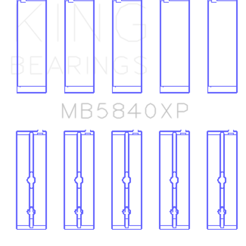 King Chrysler / Dodge Gen 3 Hemi 5.7L/6.1L/6.4L (Size STDX) Crankshaft Main Bearing Set (Set of 5) - SMINKpower Performance Parts KINGMB5840XPSTDX King Engine Bearings