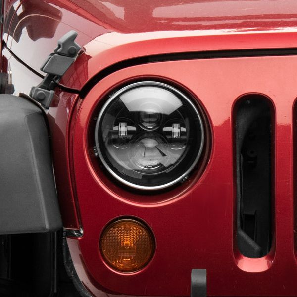 Raxiom 97-18 Jeep Wrangler TJ/JK Axial Series LED Daymaker Headlights- Black Housing (Clear Lens) - SMINKpower Performance Parts RAXJ108042 Raxiom