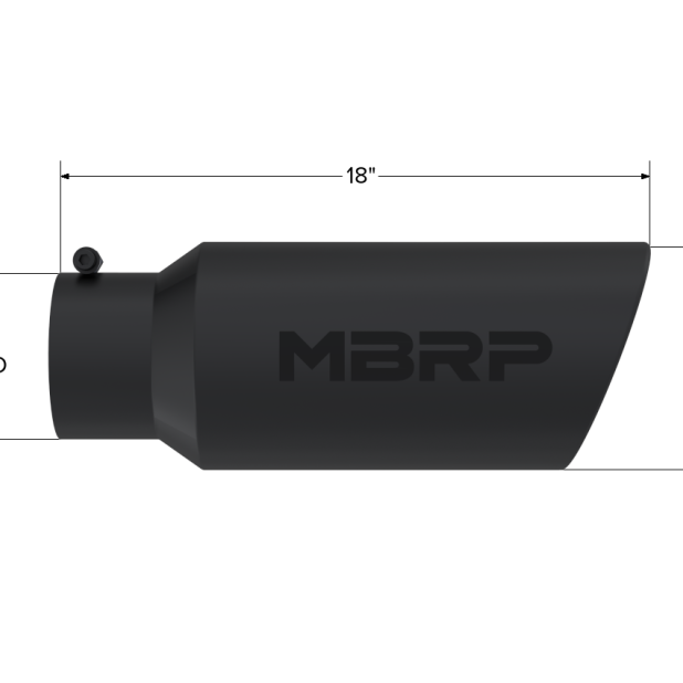 MBRP Universal Tip 7in O.D. Rolled End 5in inlet 18in length Black-Tips-MBRP-MBRPT5127BLK-SMINKpower Performance Parts