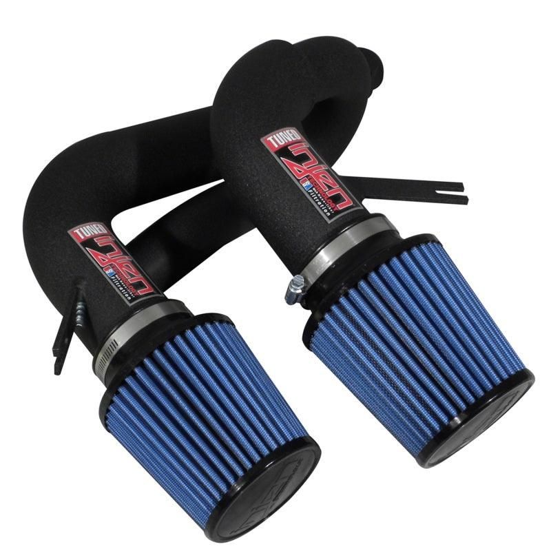 Injen 08-09 535i E60 3.0L L6 Twin intake & AMSOIL Filters Wrinkle Black Short Ram Intake - SMINKpower Performance Parts INJSP1130WB Injen