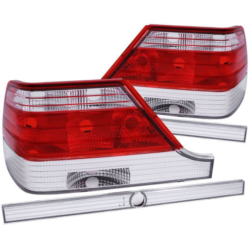 ANZO 1995-1999 Mercedes Benz S Class W140 Taillights Red/Clear-Tail Lights-ANZO-ANZ221153-SMINKpower Performance Parts