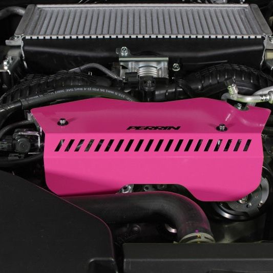 Perrin 2022+ Subaru WRX Pulley Cover - Hyper Pink - SMINKpower Performance Parts PERPSP-ENG-153HP Perrin Performance