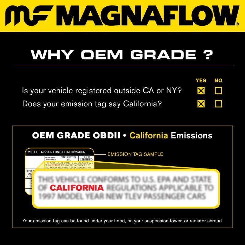 MagnaFlow Conv Univ 2.25in Inlet/Outlet Center/Center Round 11in Body L x 5.125in W x 15in Overall L - SMINKpower Performance Parts MAG51305 Magnaflow
