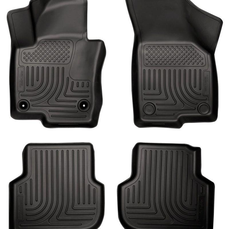 Husky Liners 2011 Volkswagen Jetta (Sedan) WeatherBeater Combo Black Floor Liners-Floor Mats - Rubber-Husky Liners-HSL98831-SMINKpower Performance Parts