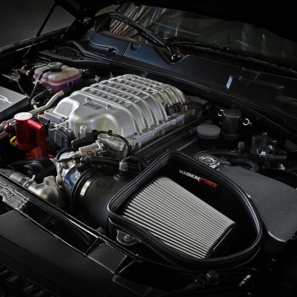 aFe 19-23 Dodge Challenger Hellcat V8-6.2L Magnum FORCE Stage2 Cold Air Intake System w/Pro DRY S - SMINKpower Performance Parts AFE54-13076D aFe