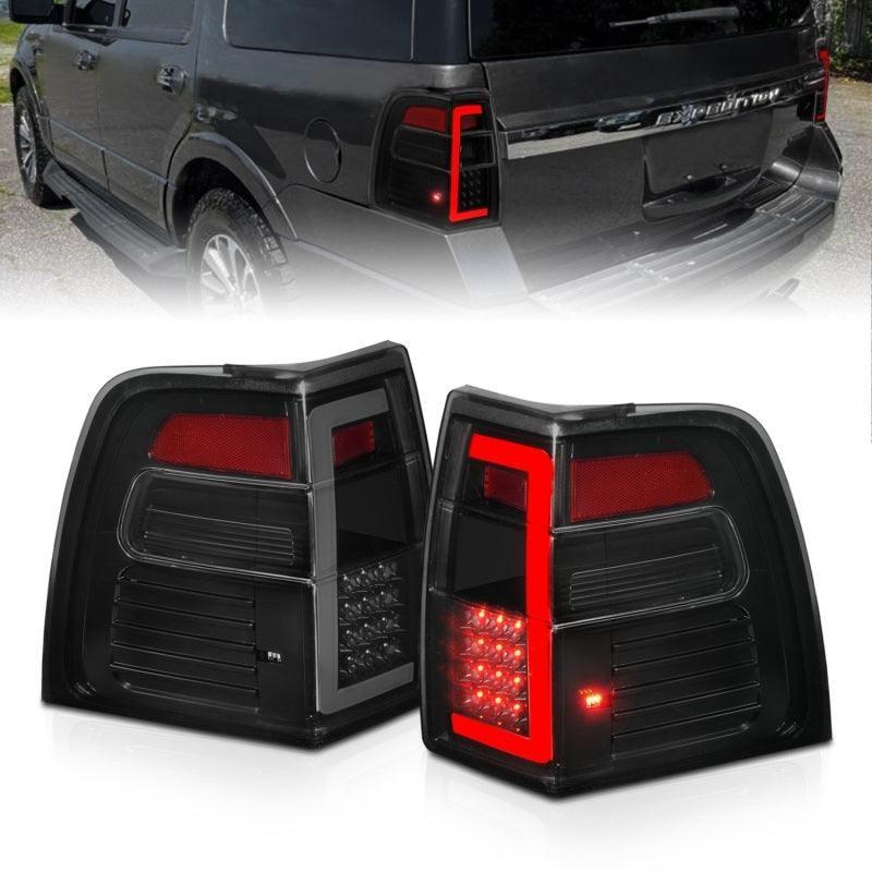 ANZO 07-17 Ford Expedition LED Taillights w/ Light Bar Black Housing Smoke Lens - SMINKpower Performance Parts ANZ311409 ANZO