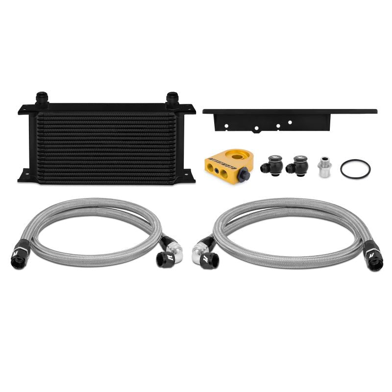 Mishimoto 03-09 Nissan 350Z / 03-07 Infiniti G35 (Coupe Only) Oil Cooler Kit - Thermostatic Black-Oil Coolers-Mishimoto-MISMMOC-350Z-03TBK-SMINKpower Performance Parts