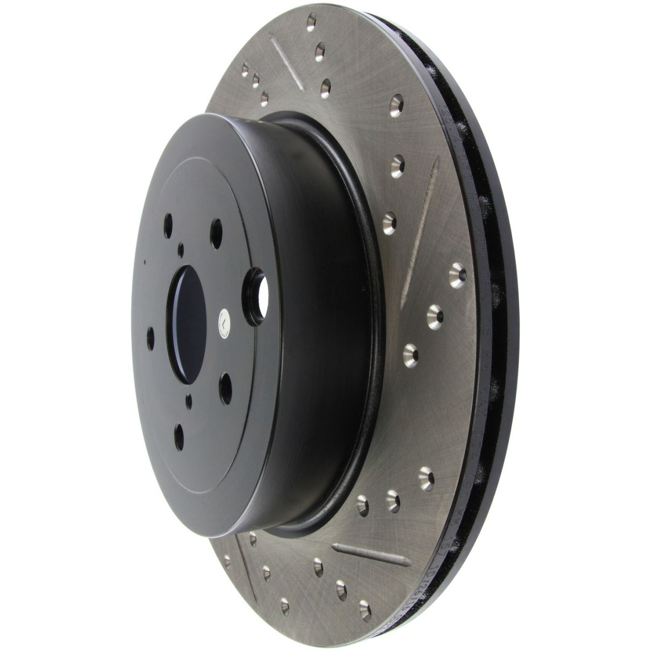 StopTech 08+ Subaru STI (Will Not Fit 05-07) Slotted & Drilled Sport Brake Rotor-Brake Rotors - Slot & Drilled-Stoptech-STO127.47030L-SMINKpower Performance Parts