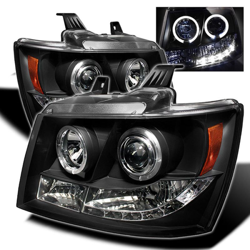 Spyder Chevy Suburban 1500 07-14 Projector Headlights LED Halo LED Blk PRO-YD-CSUB07-HL-BK-Headlights-SPYDER-SPY5009647-SMINKpower Performance Parts