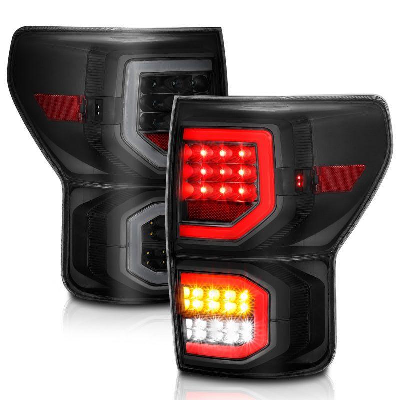 ANZO 2007-2013 Toyota Tundra LED Taillights Plank Style Black w/Smoke Lens-Tail Lights-ANZO-ANZ311337-SMINKpower Performance Parts