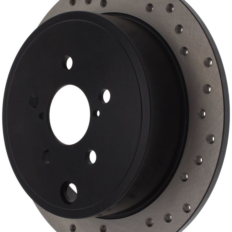 StopTech 08-10 WRX Drilled Left Rear Rotor-Brake Rotors - Drilled-Stoptech-STO128.47029L-SMINKpower Performance Parts